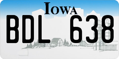 IA license plate BDL638