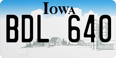 IA license plate BDL640