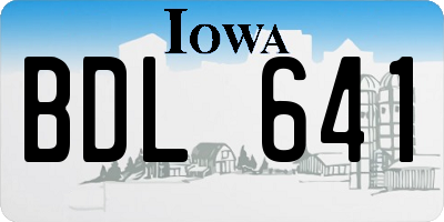 IA license plate BDL641