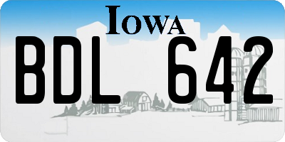 IA license plate BDL642