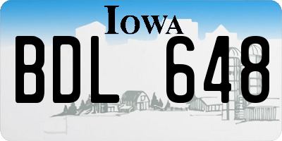 IA license plate BDL648