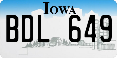 IA license plate BDL649