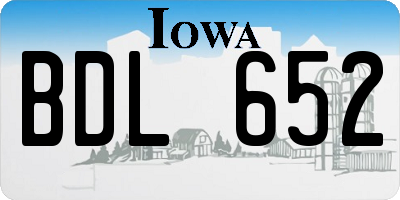 IA license plate BDL652