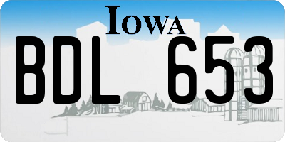 IA license plate BDL653