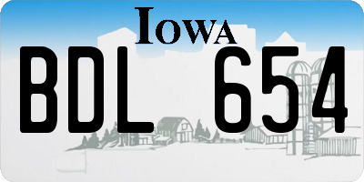 IA license plate BDL654