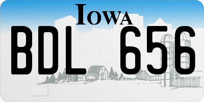 IA license plate BDL656