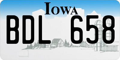 IA license plate BDL658