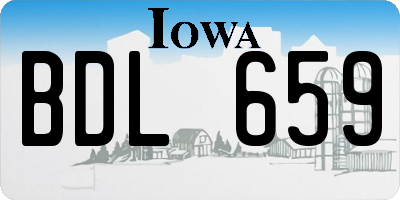 IA license plate BDL659