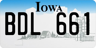 IA license plate BDL661