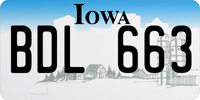 IA license plate BDL663