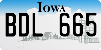 IA license plate BDL665