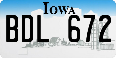 IA license plate BDL672