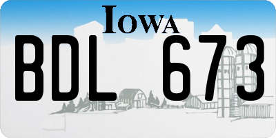 IA license plate BDL673