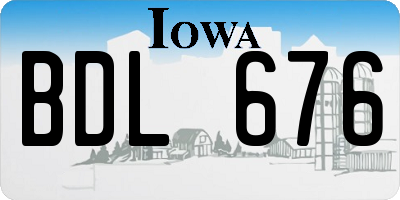 IA license plate BDL676