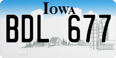 IA license plate BDL677