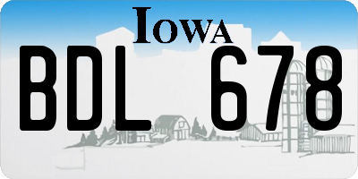IA license plate BDL678