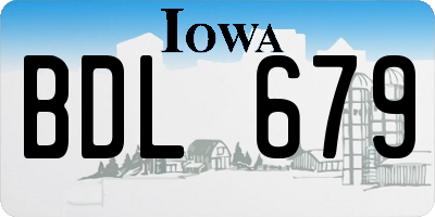 IA license plate BDL679