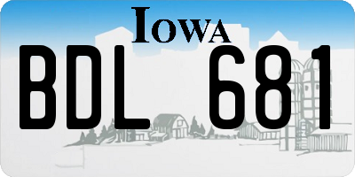 IA license plate BDL681