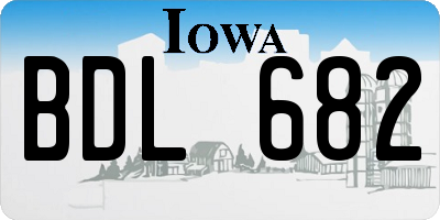 IA license plate BDL682
