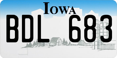 IA license plate BDL683