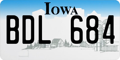 IA license plate BDL684