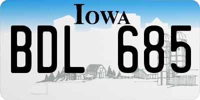 IA license plate BDL685