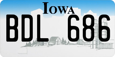 IA license plate BDL686