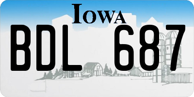 IA license plate BDL687