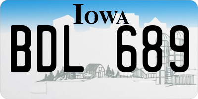IA license plate BDL689