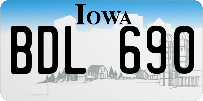 IA license plate BDL690