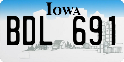 IA license plate BDL691