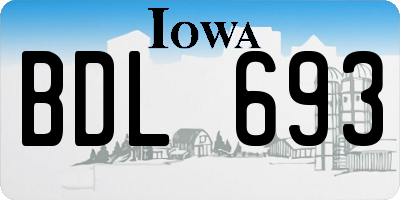 IA license plate BDL693