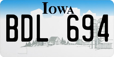 IA license plate BDL694