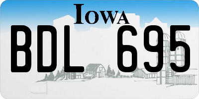 IA license plate BDL695