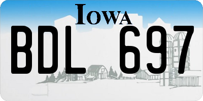 IA license plate BDL697