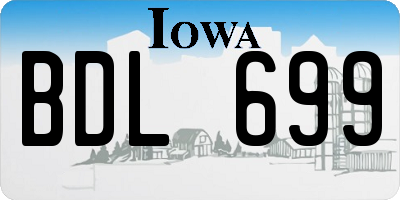 IA license plate BDL699