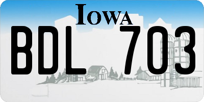 IA license plate BDL703