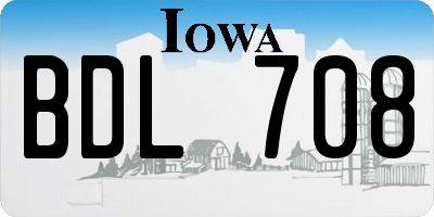 IA license plate BDL708