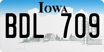 IA license plate BDL709