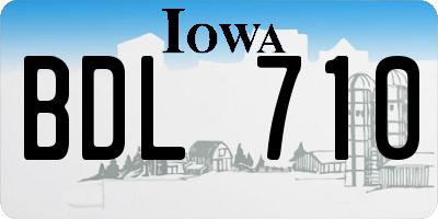 IA license plate BDL710