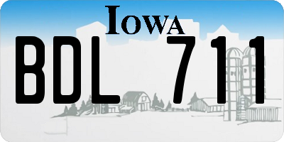 IA license plate BDL711