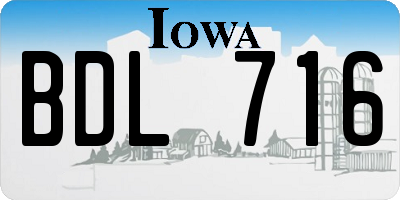 IA license plate BDL716