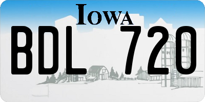 IA license plate BDL720