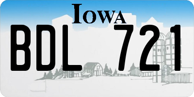 IA license plate BDL721