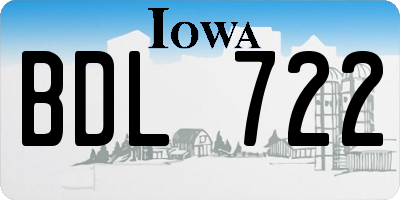 IA license plate BDL722