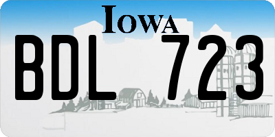 IA license plate BDL723