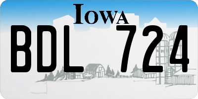 IA license plate BDL724