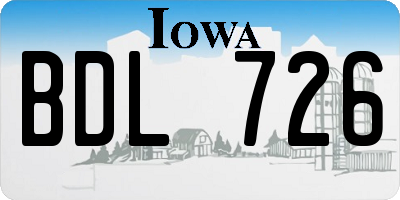 IA license plate BDL726
