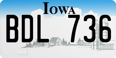 IA license plate BDL736
