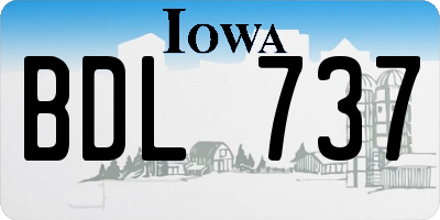 IA license plate BDL737